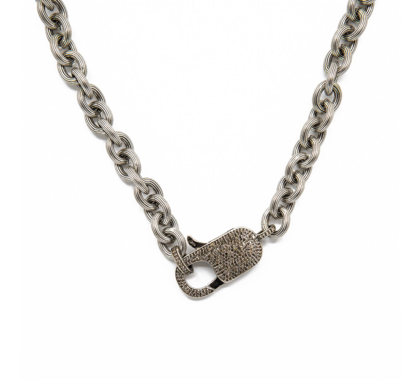 Silver Padlock Necklace-Accessories-Paula Rosen-Silver-OS-Mercantile Portland