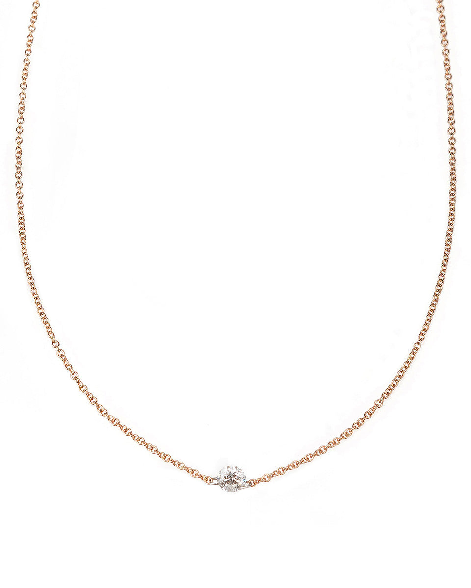 Single Floating Diamond Necklace-Accessories-Zofia Day-OS-Mercantile Portland