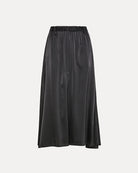Skirt with Elasticated Waist in Stretchy Silk Satin-Skirts-Forte Forte-Black-0-Mercantile Portland