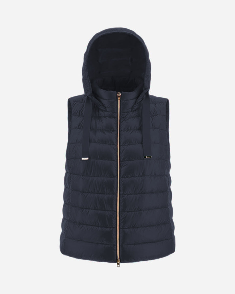 Sleeveless Jacket in Nylon Ultralight-Outerwear-Herno-Navy-38-Mercantile Portland