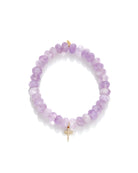 Small Diamond Cross Amethyst Bead Bracelet-Jewelry-Sydney Evan-OS-Mercantile Portland