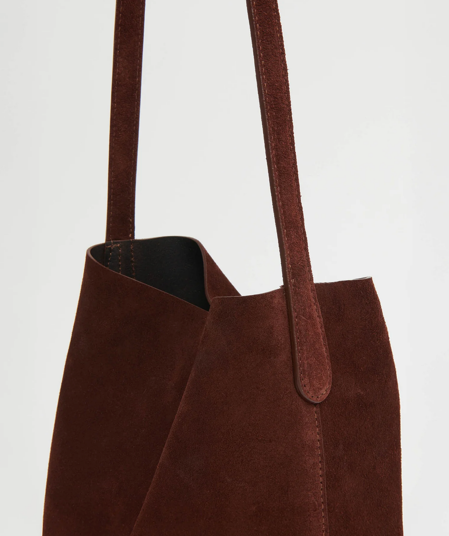 Small Everyday Cabas in Chocolate-Handbags-Mansur Gavriel-Chocolate Suede-OS-Mercantile Portland