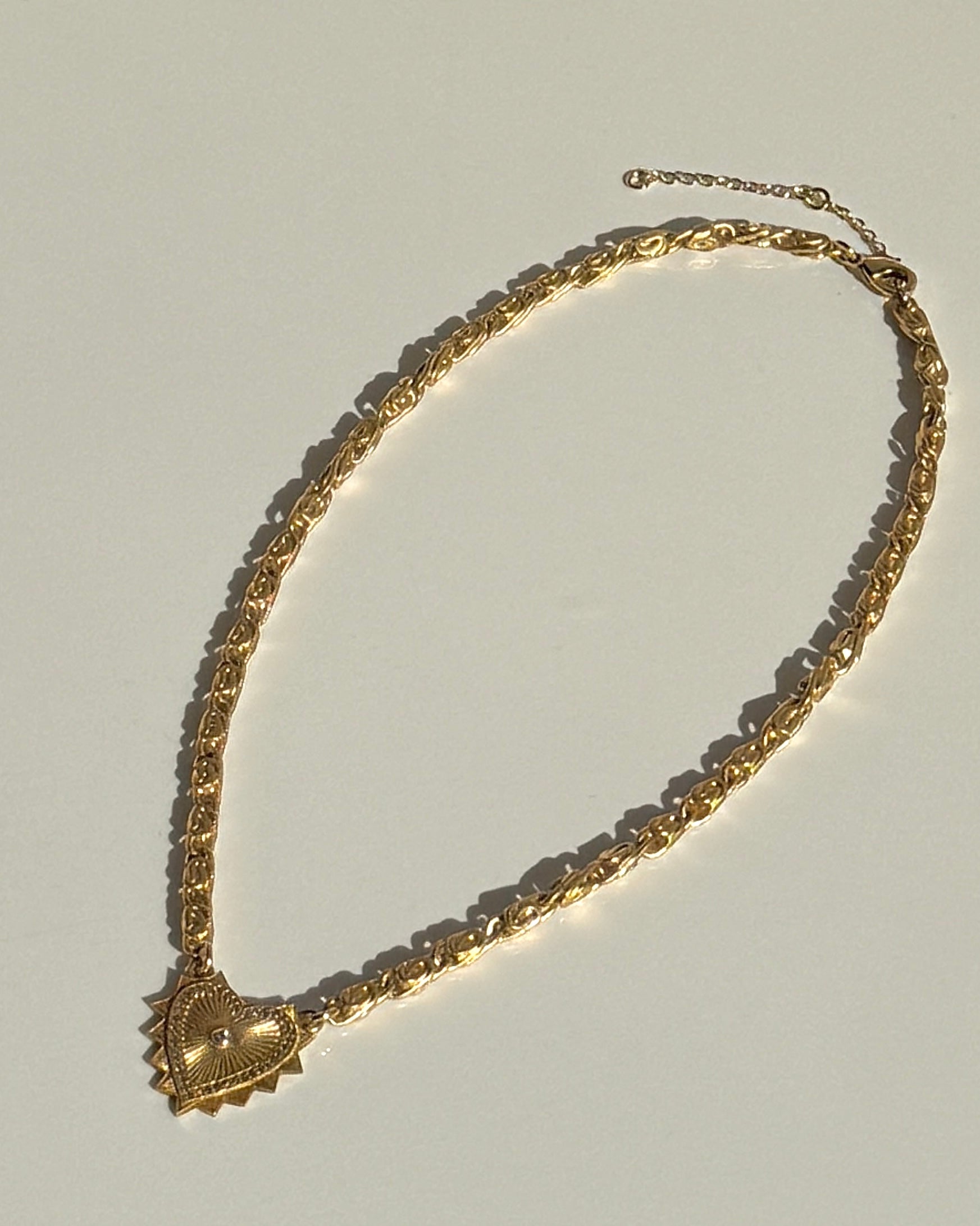 Small Matte Heart Necklace in Yellow Gold-Jewelry-Paula Rosen-Mercantile Portland