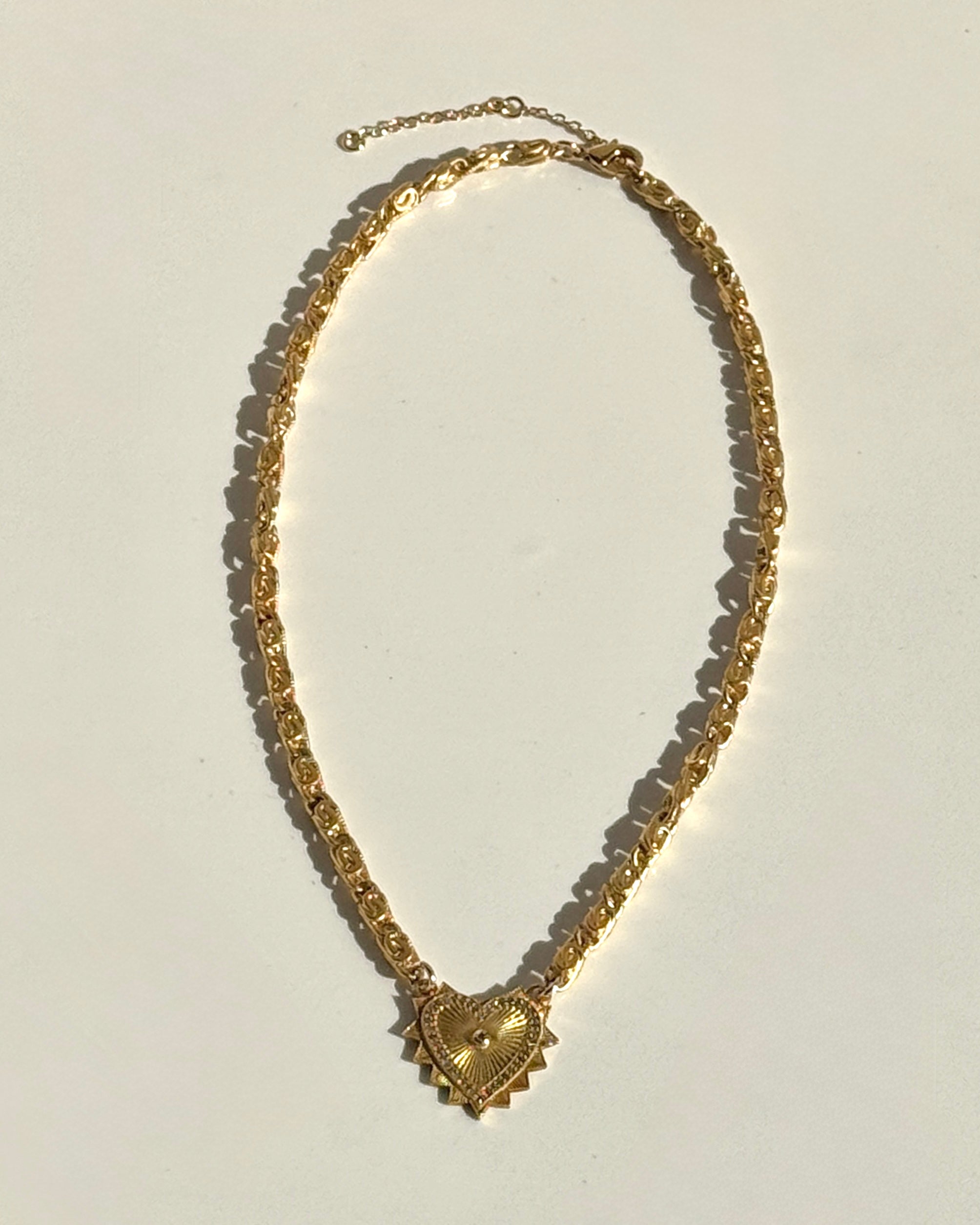 Small Matte Heart Necklace in Yellow Gold-Jewelry-Paula Rosen-Mercantile Portland