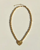Small Matte Heart Necklace in Yellow Gold-Jewlery-Paula Rosen-Mercantile Portland