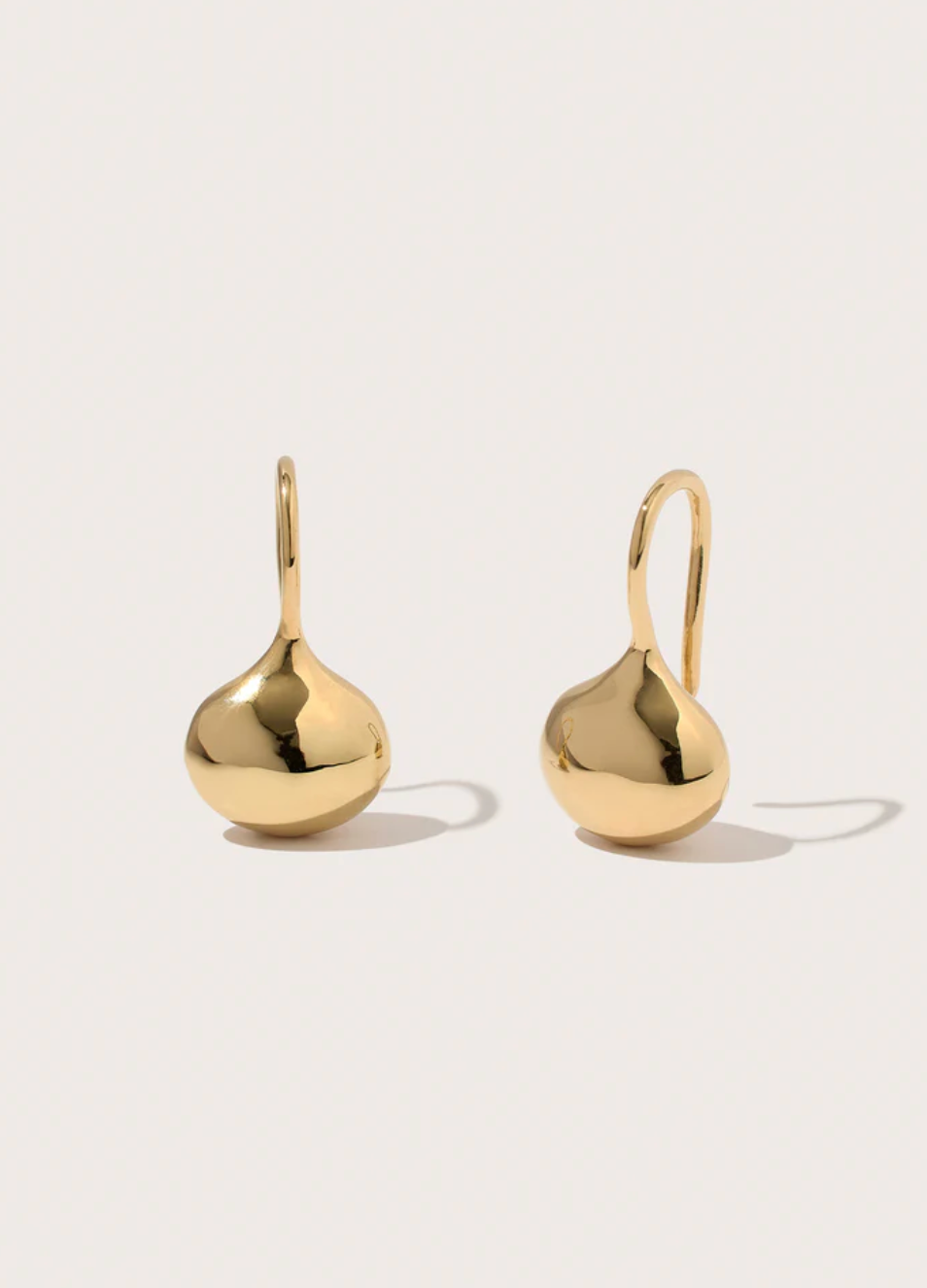Small Pebble Curve Drop Earrings-Jewelry-Otiumberg-Gold-OS-Mercantile Portland