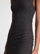 Smocked Side-Drape Dress in Ink-Dresses-Vince-Ink-S-Mercantile Portland