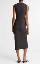 Smocked Side-Drape Dress in Ink-Dresses-Vince-Ink-S-Mercantile Portland