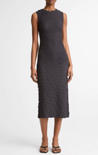 Smocked Side-Drape Dress in Ink-Dresses-Vince-Ink-S-Mercantile Portland