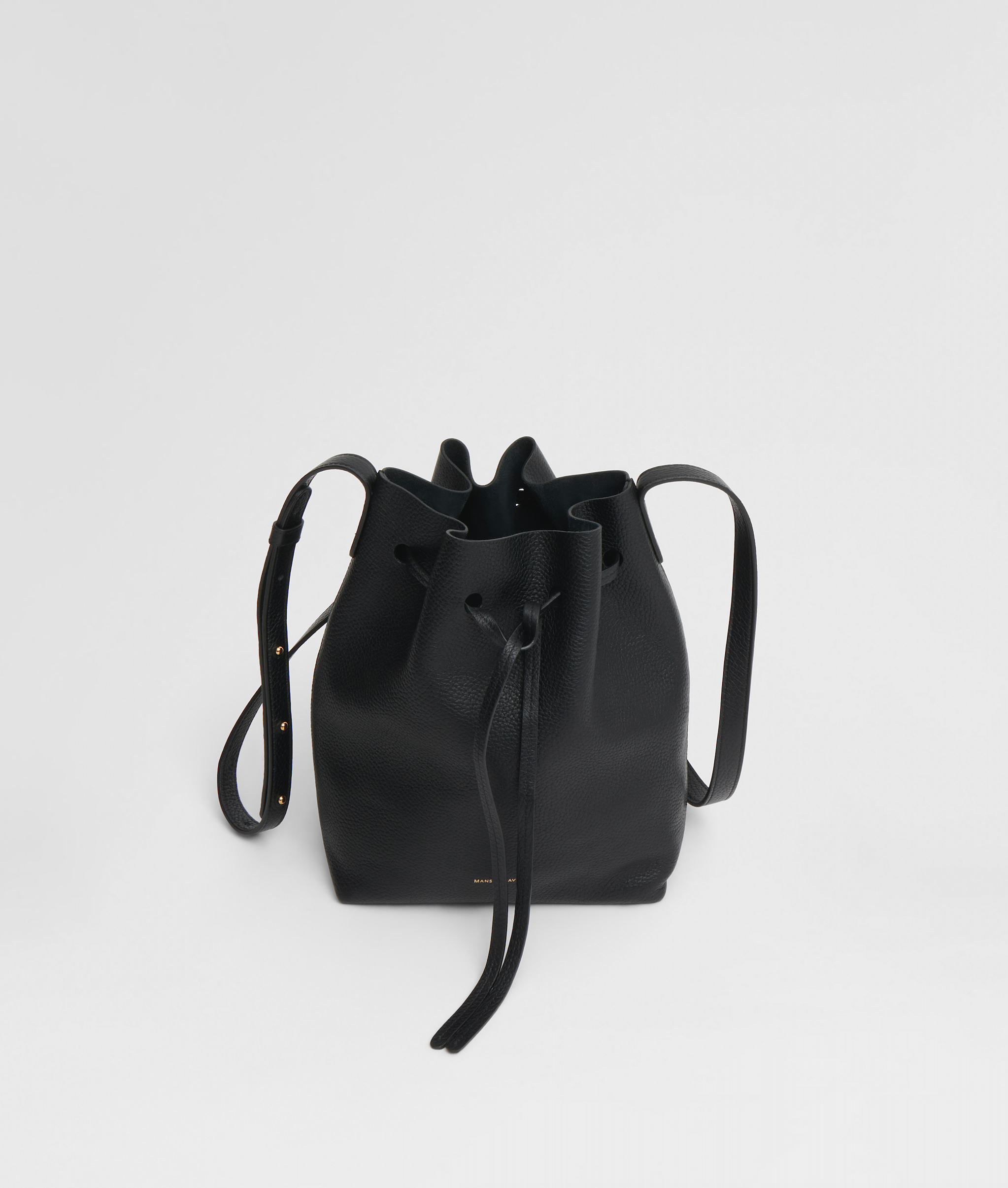 Mansur Gavriel newest black leather zip pouch attachment for purse / bucket bag