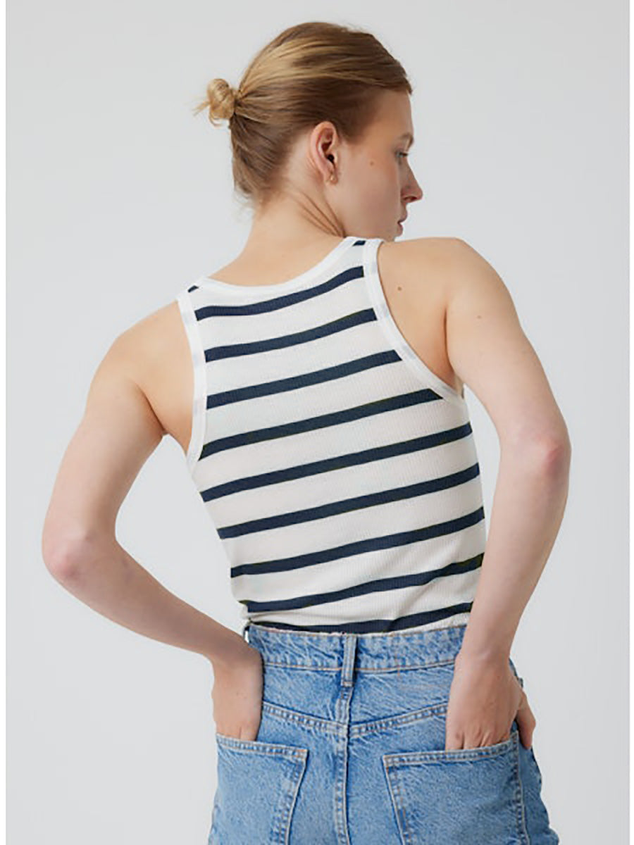 Soft Touch Baby Rib Stripe Tank-Tops-Majestic Filatures-Black-1-Mercantile Portland