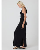 Soft Touch Boatneck Tank Maxi Dress-Dresses-Majestic Filatures-Black-1-Mercantile Portland