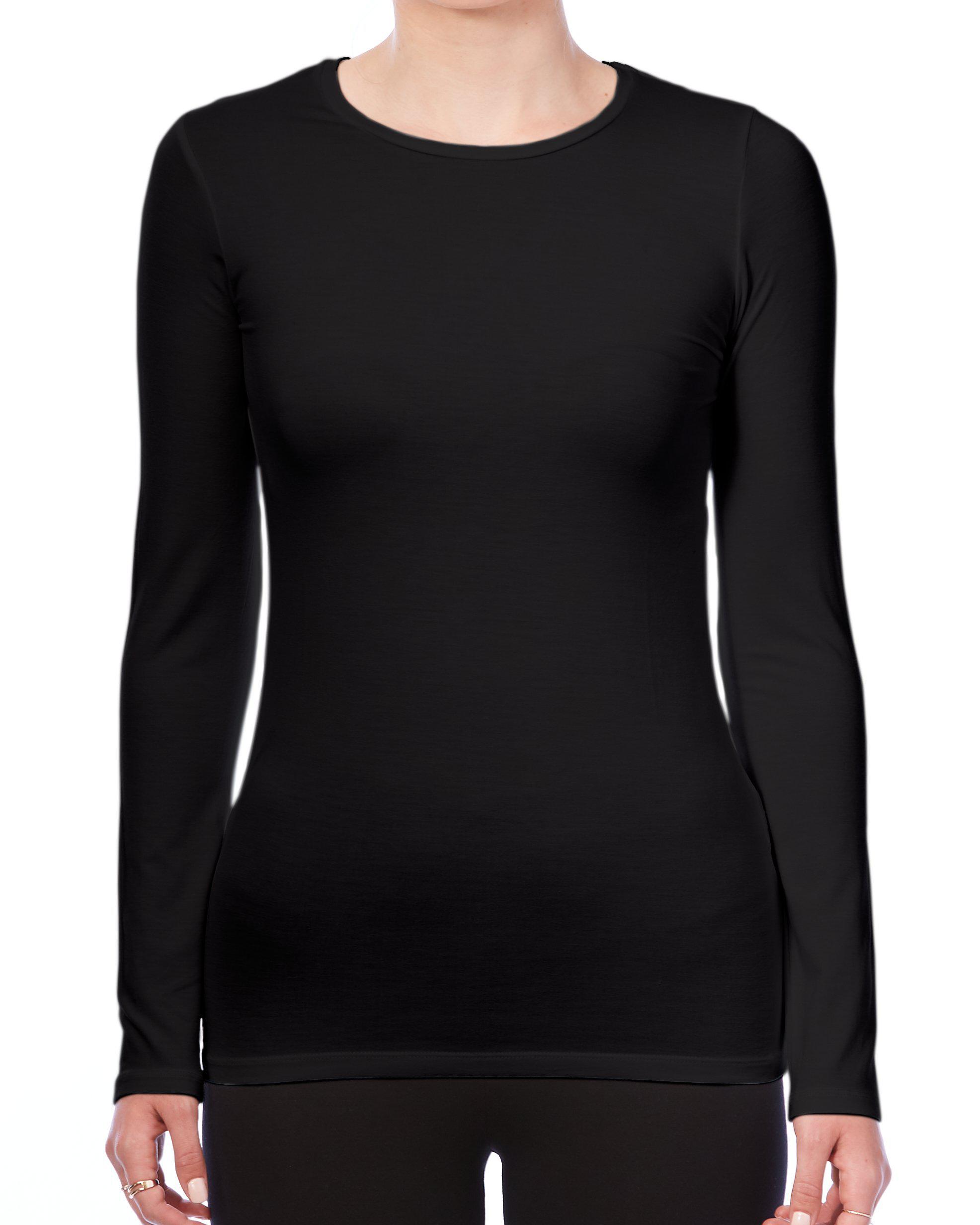 Soft Touch Crew Neck Long-Sleeve T-Shirt-Shirts-Majestic Filatures-White-1-Mercantile Portland