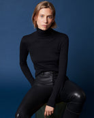 Soft Touch Turtleneck-Tops-Majestic Filatures-Black-1-Mercantile Portland