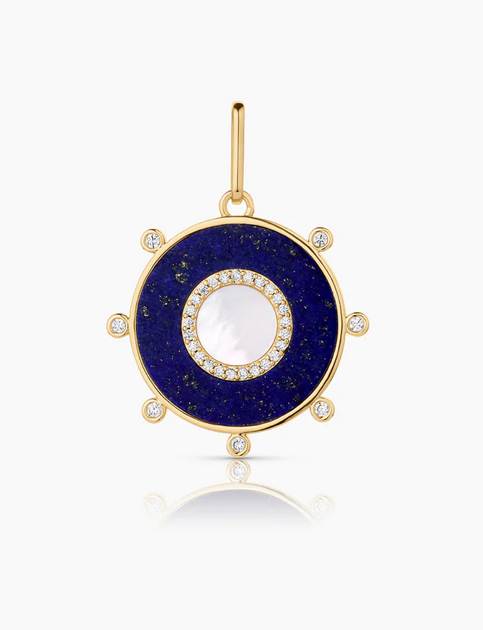 Soleil Lapis & Mother of Pearl Charm-Jewelry-Thatch-Lapis-OS-Mercantile Portland