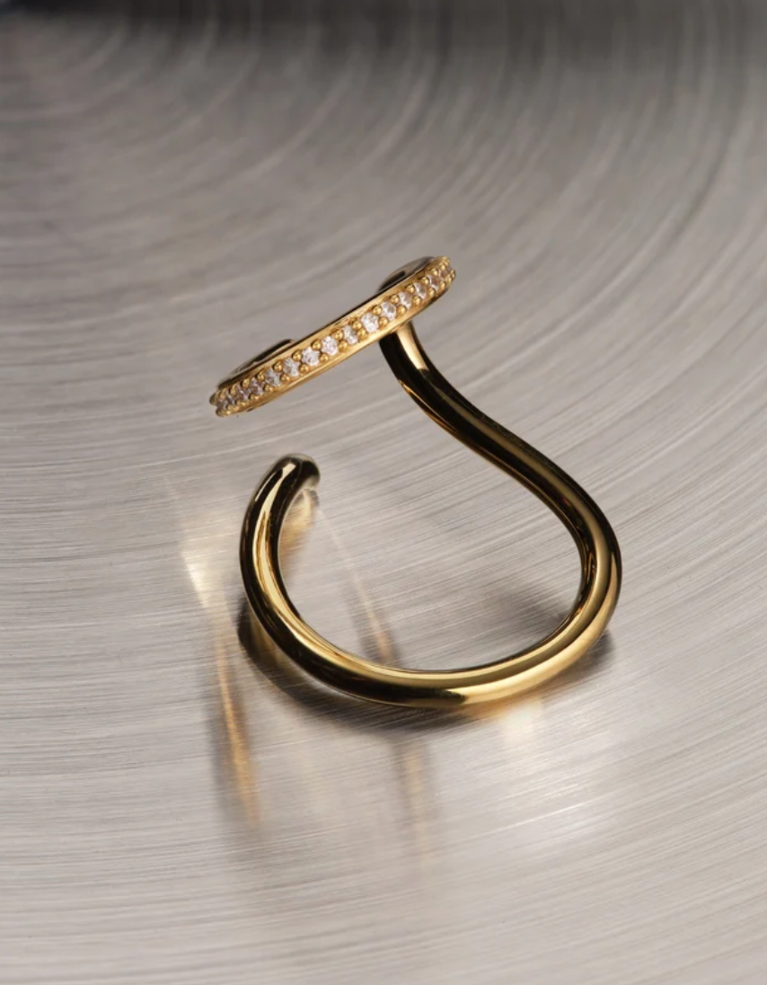 Sonder Pavé Ear Cuff-Jewelry-Otiumberg-Yellow Gold-OS-Mercantile Portland
