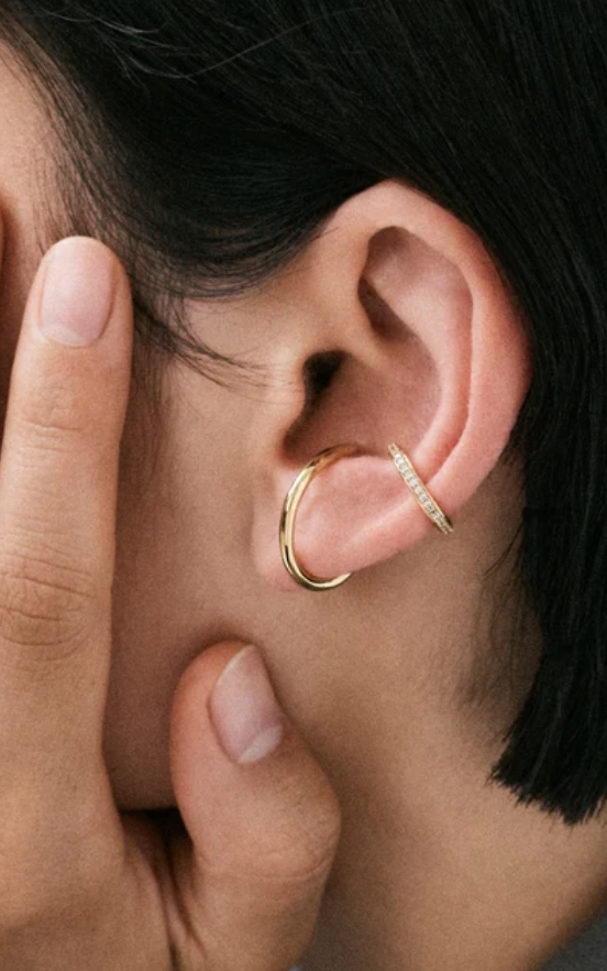 Sonder Pavé Ear Cuff-Jewelry-Otiumberg-Yellow Gold-OS-Mercantile Portland