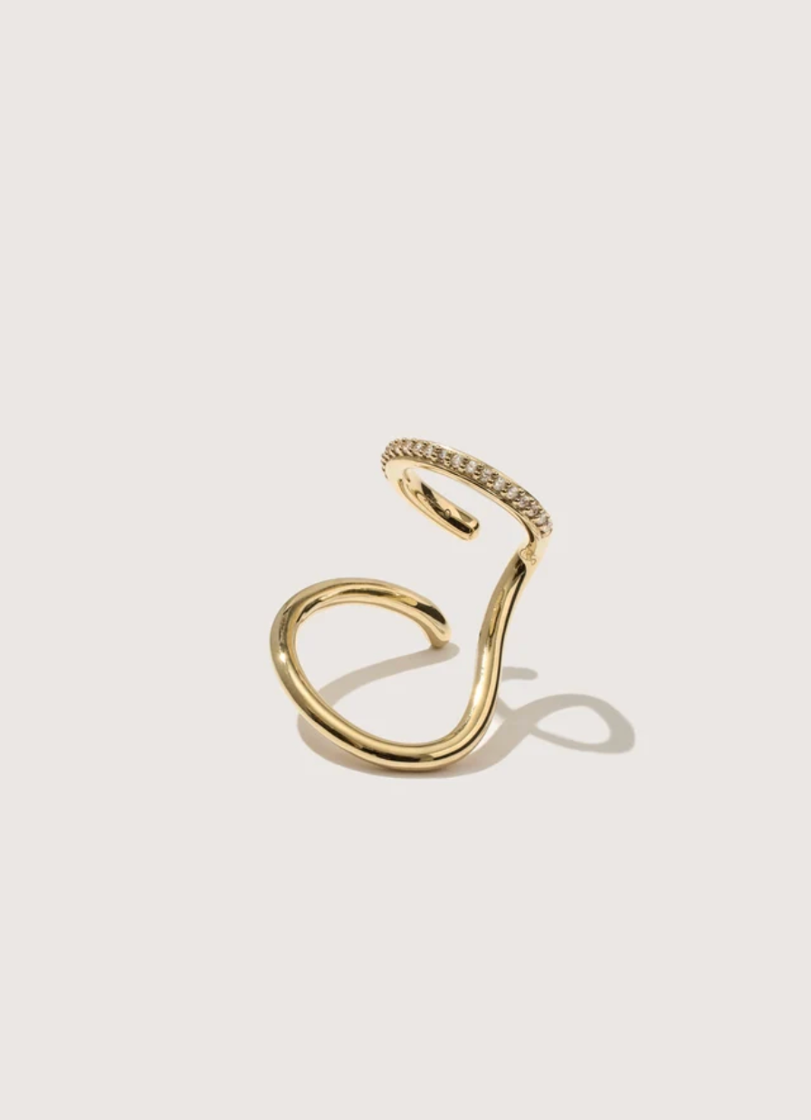 Sonder Pavé Ear Cuff-Jewelry-Otiumberg-Yellow Gold-OS-Mercantile Portland