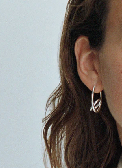 Spiralis Earring in Sterling Silver-Jewelry-Otiumberg-Silver-OS-Mercantile Portland