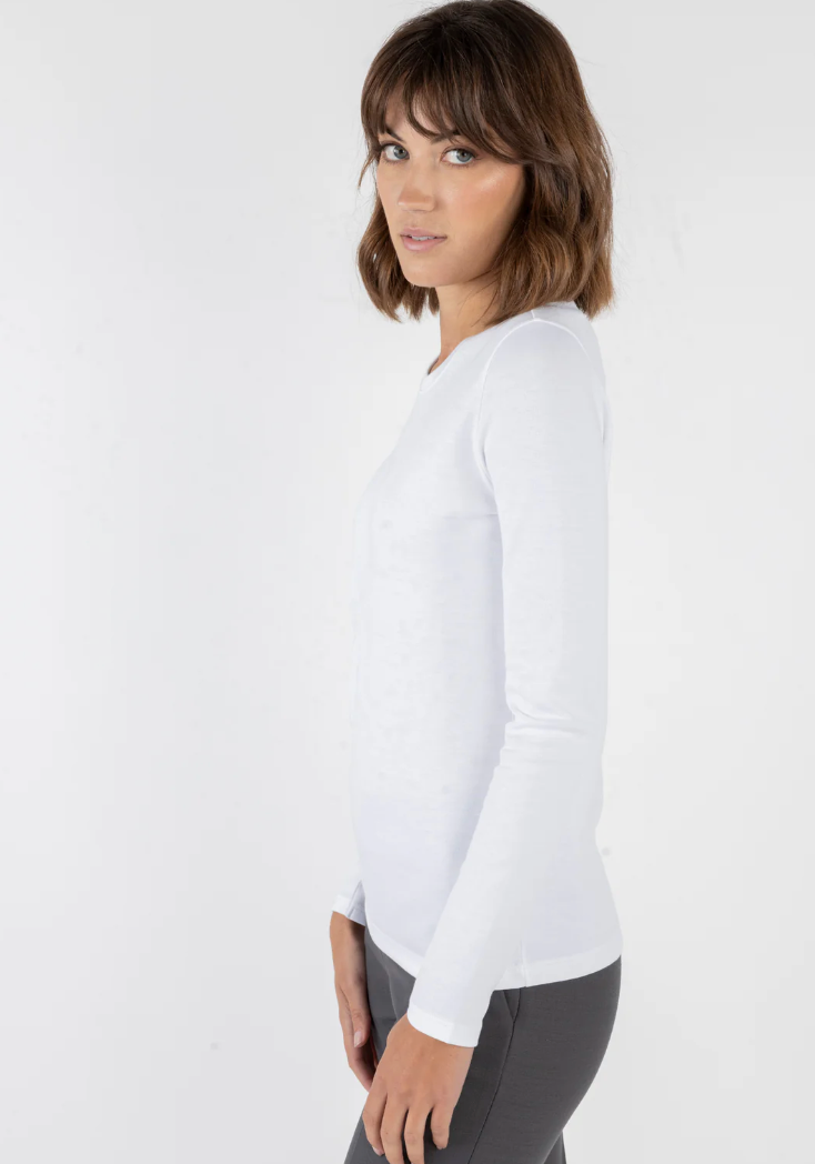 Spole Long Sleeve Tee-Clothing-Amina Rubinacci-White-38-Mercantile Portland