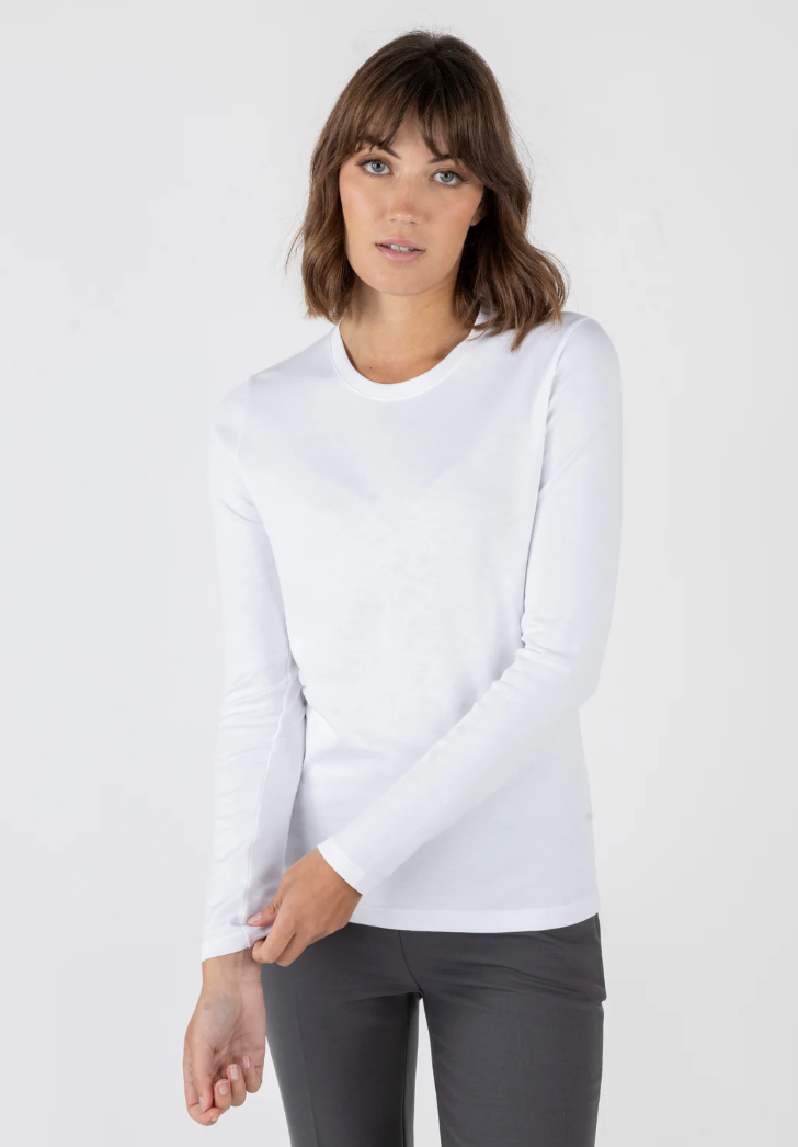 Spole Long Sleeve Tee-Clothing-Amina Rubinacci-White-38-Mercantile Portland