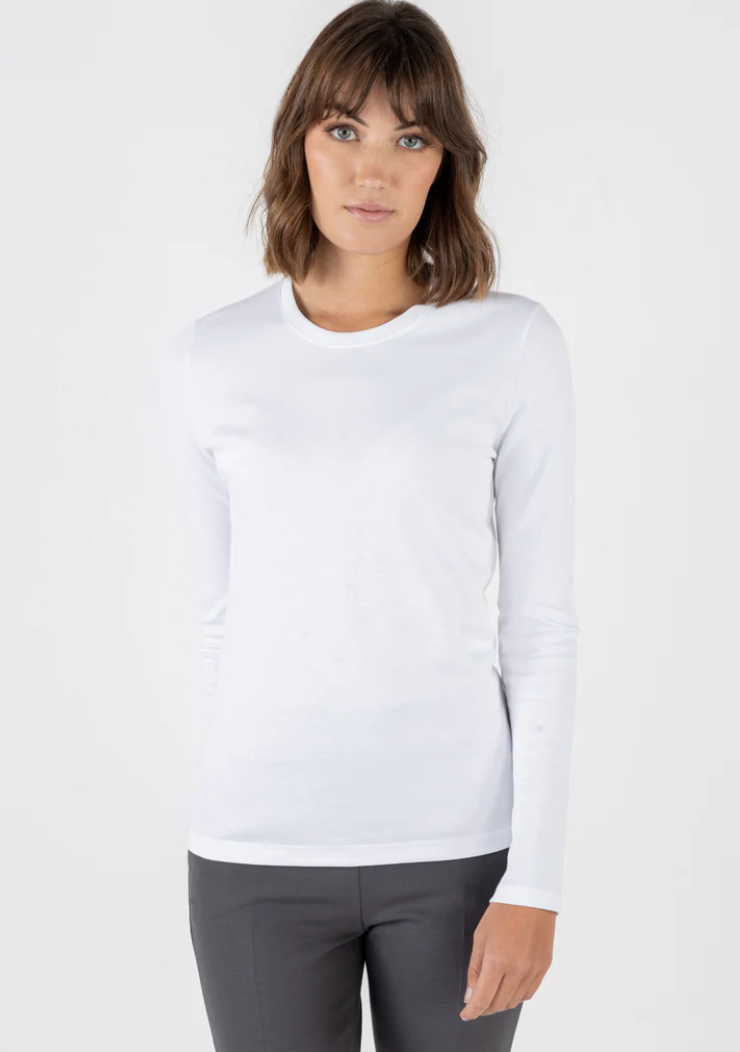 Spole Long Sleeve Tee-Clothing-Amina Rubinacci-White-38-Mercantile Portland