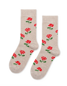 Sporatic Rose Cashmere Crew-Socks-HANSEL FR BASEL-Oatmeal-OS-Mercantile Portland