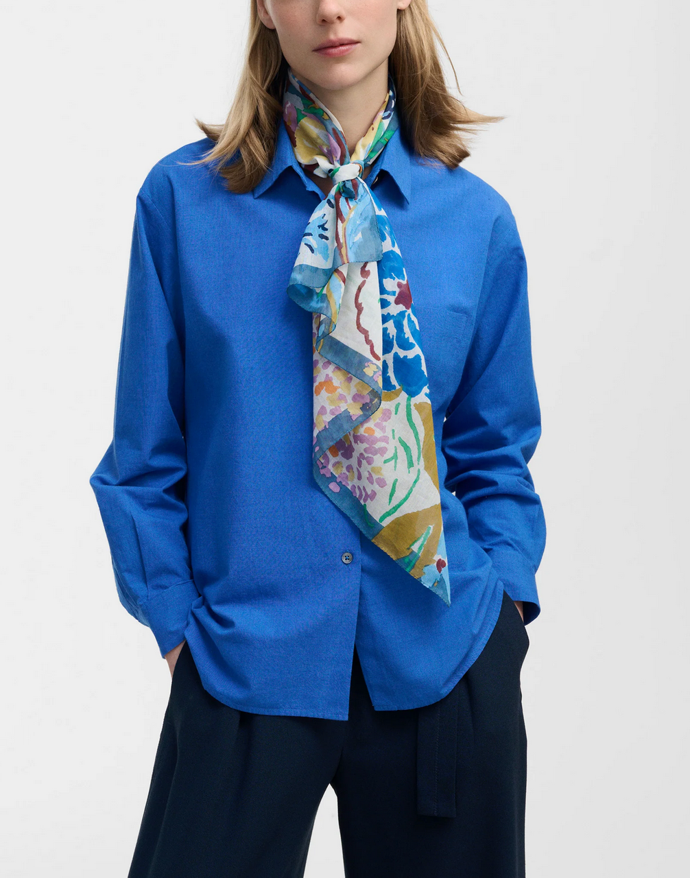 Square Bandana in Blue Floral-Scarves and Wraps-Épice-Blue Floral-OS-Mercantile Portland