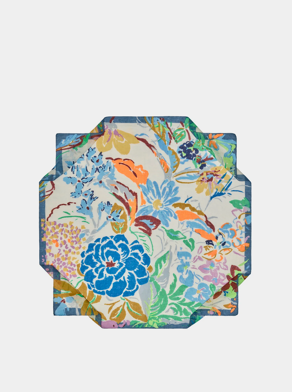 Square Bandana in Blue Floral-Scarves and Wraps-Épice-Blue Floral-OS-Mercantile Portland