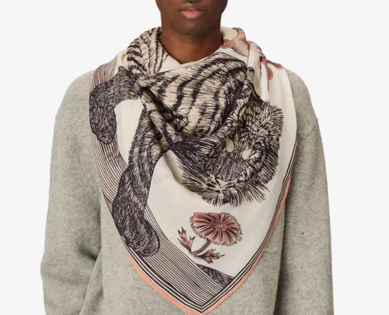 Square Gustav Scarf-Scarves and Wraps-Inoui Editions-Powder-OS-Mercantile Portland