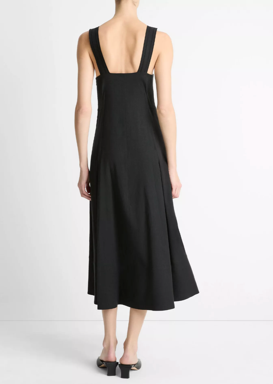 Square-Neck Tank Dress-Clothing-Vince-Black-00-Mercantile Portland