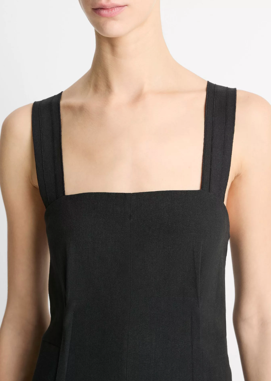 Square-Neck Tank Dress-Clothing-Vince-Black-00-Mercantile Portland