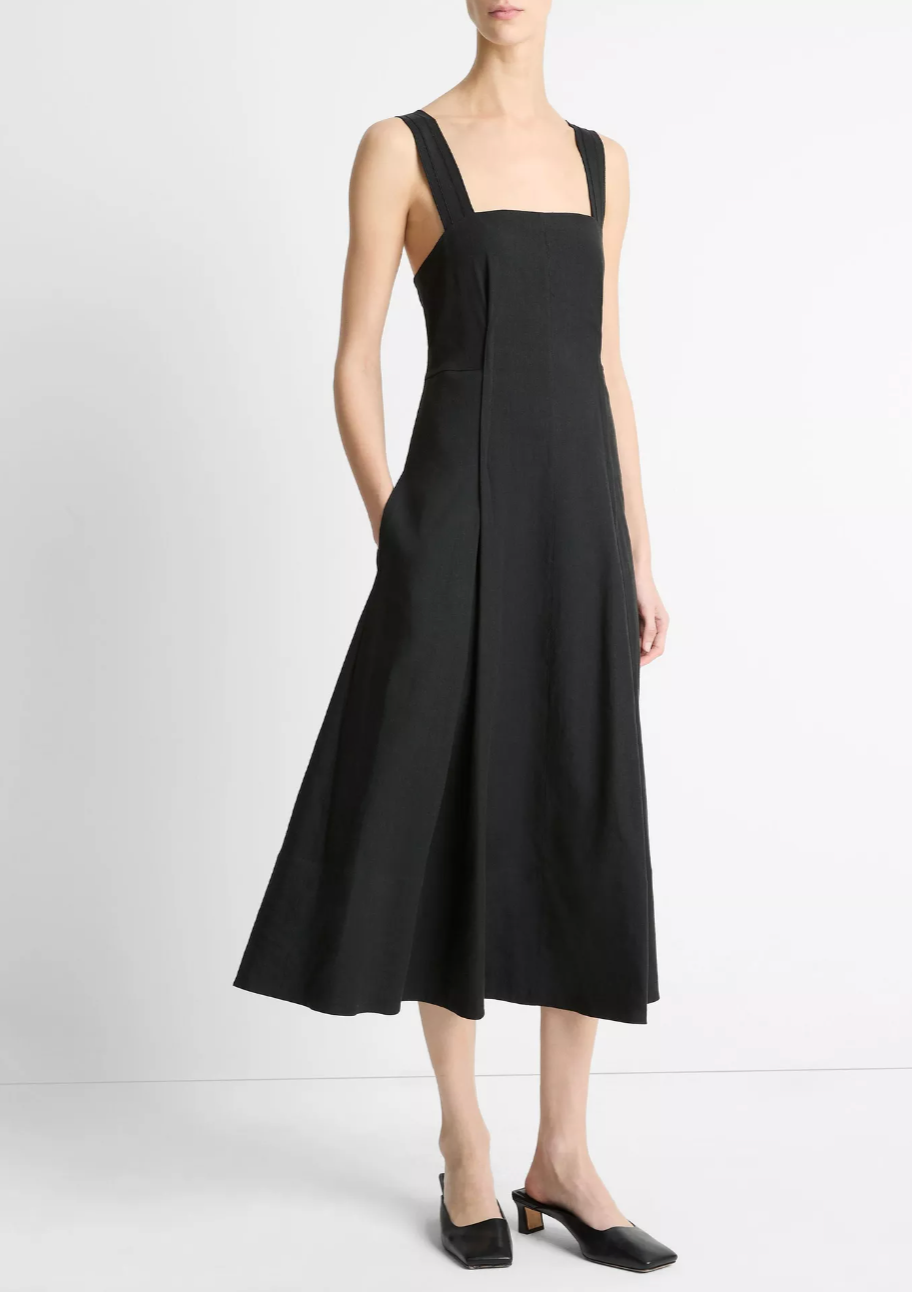 Square-Neck Tank Dress-Clothing-Vince-Black-00-Mercantile Portland
