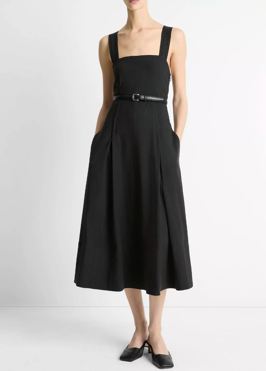 Square-Neck Tank Dress-Clothing-Vince-Black-00-Mercantile Portland