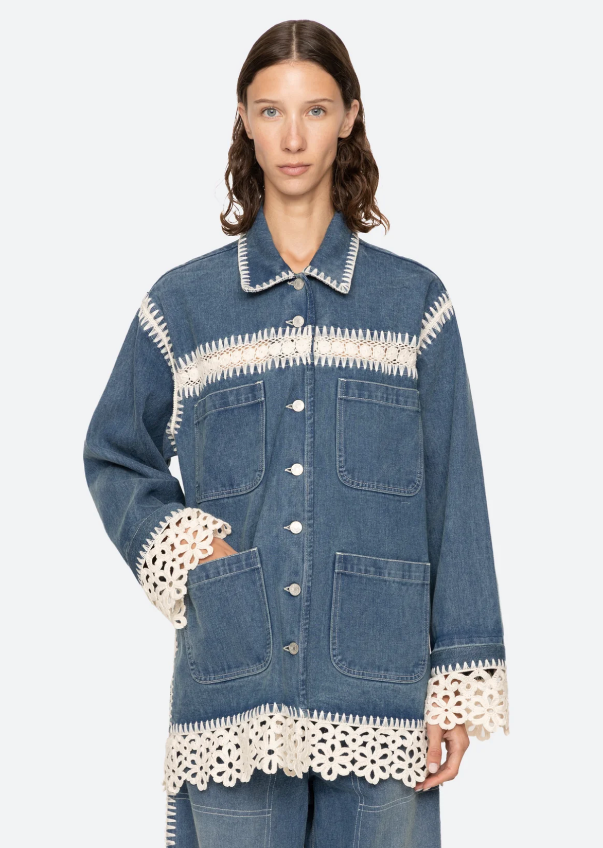 Stasia Denim Jacket-Jackets-SEA NEW YORK-XXS-BLUE-Mercantile Portland