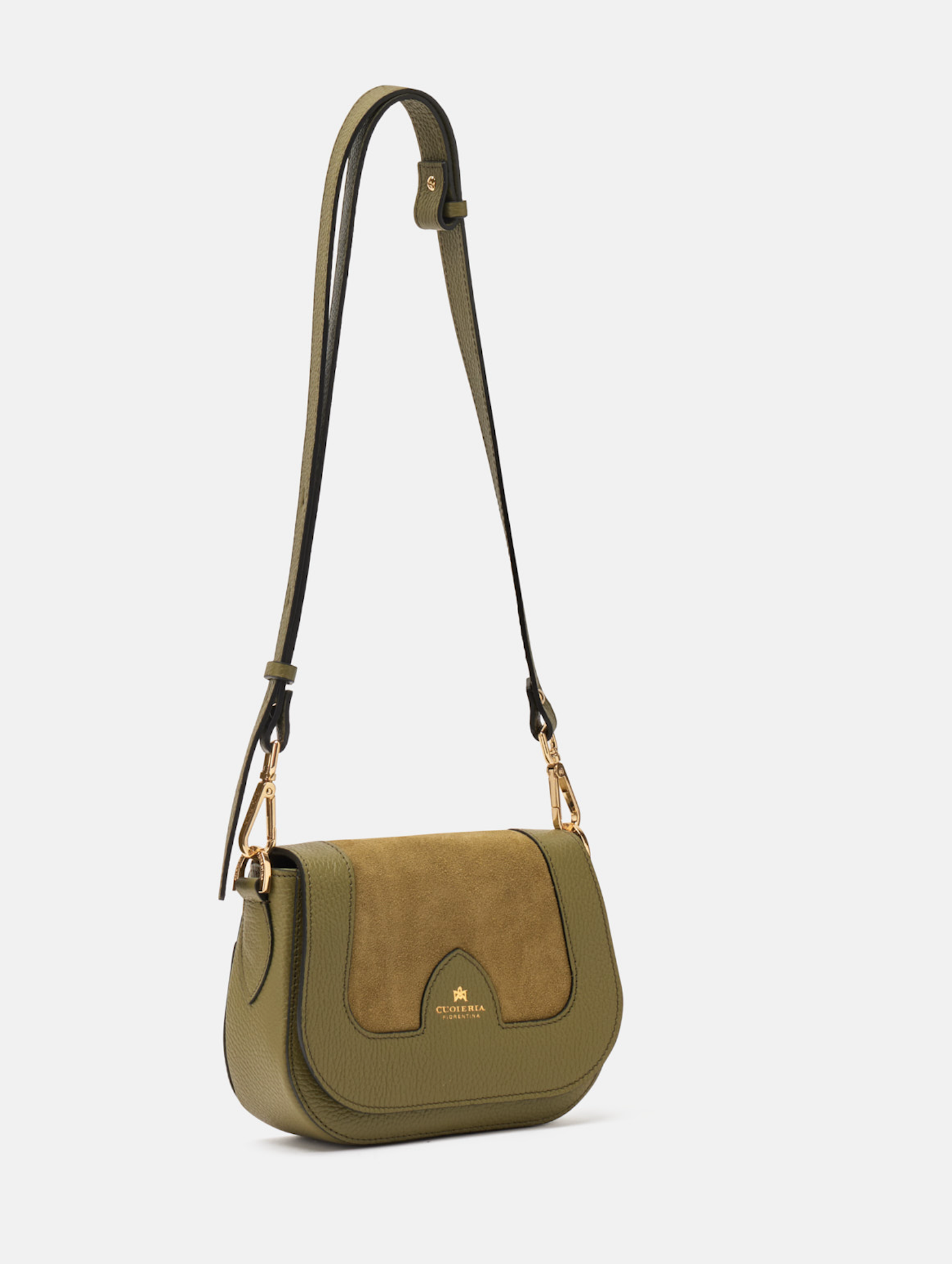 Stella Suede & Leather Crossbody-Accessories-Cuoieria Fiorentina-Military-OS-Mercantile Portland