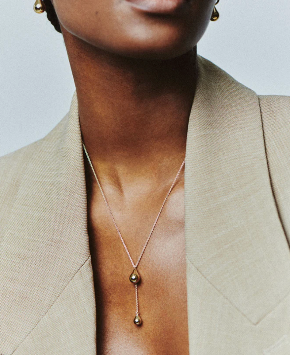 Stilla Lariat Necklace in Gold-Jewelry-Otiumberg-Gold-OS-Mercantile Portland