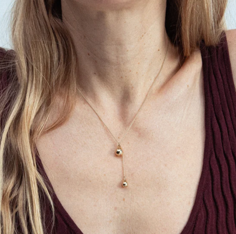 Stilla Lariat Necklace in Gold-Jewelry-Otiumberg-Gold-OS-Mercantile Portland