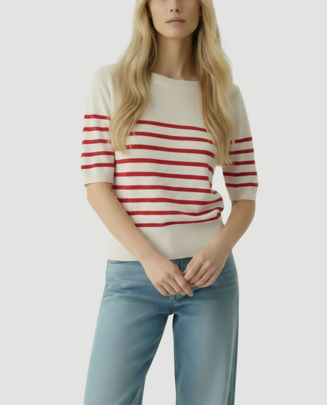 Stretch Linen Stripe Boatneck Top-Tops-Majestic Filatures-Amore Stripe-1-Mercantile Portland