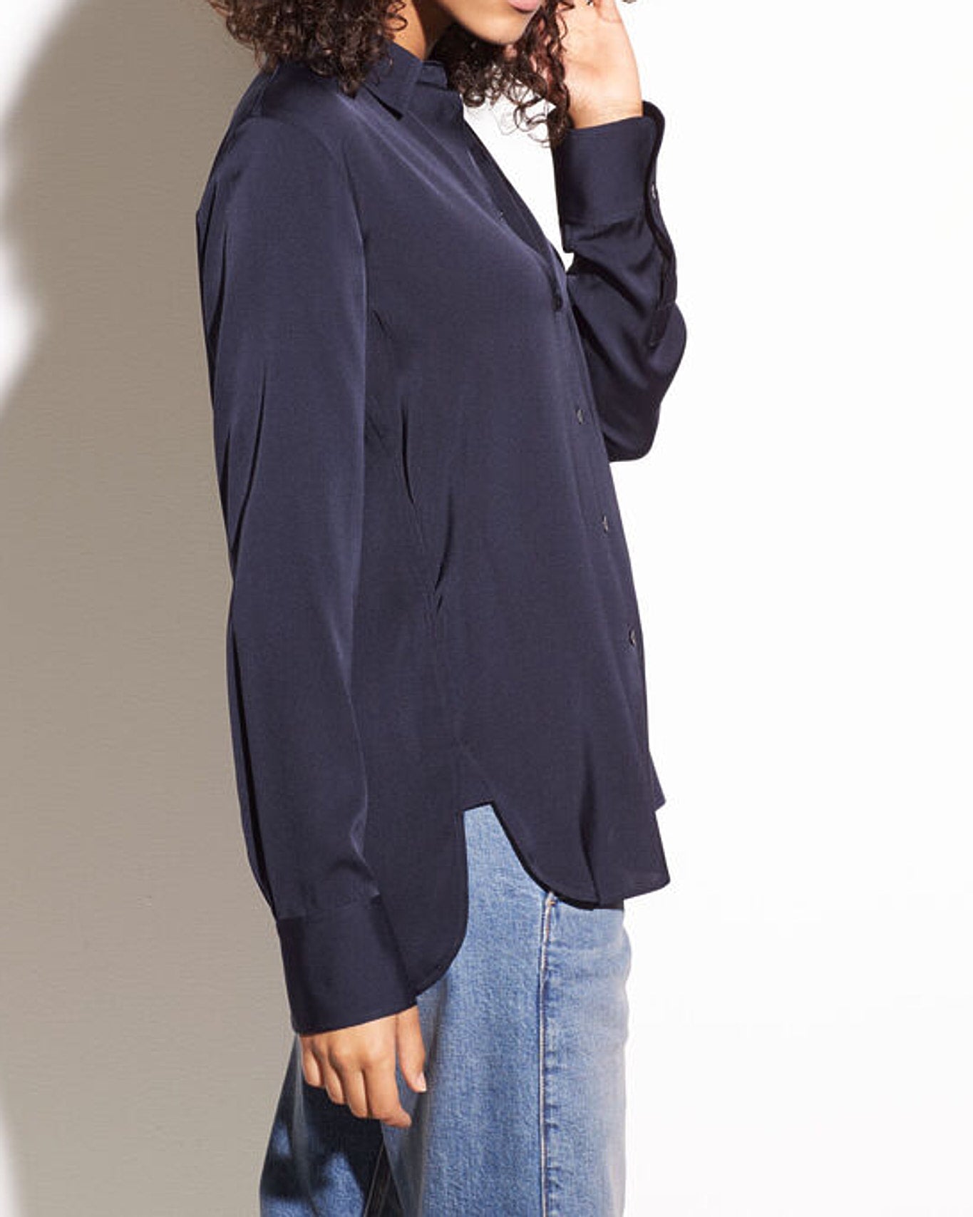 Stretch-Silk Blouse-Denim-Vince-Optic White_Vince-XS-Mercantile Portland