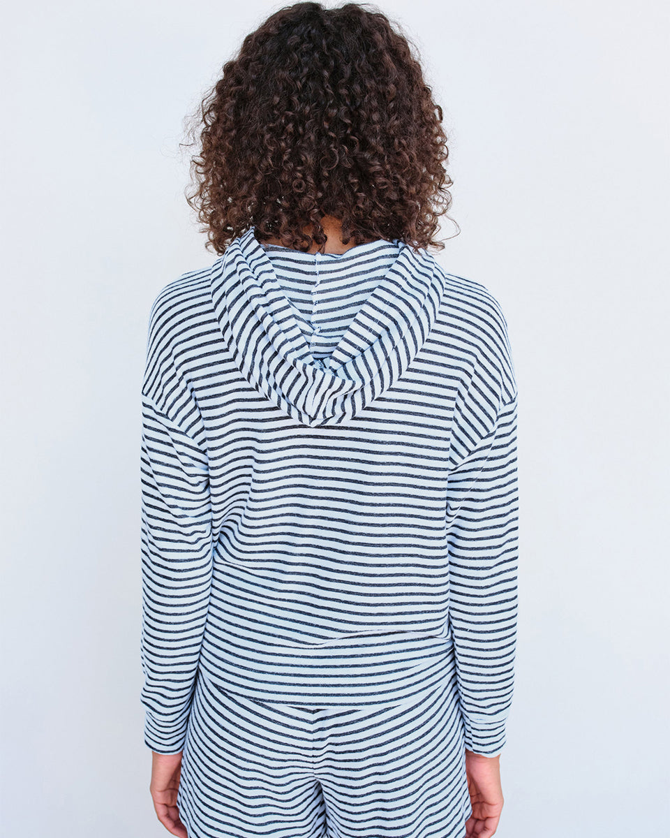 Stripe Crop Hoodie-Sweaters-Sundry-Sky Stripe • Sundry-XS-Mercantile Portland