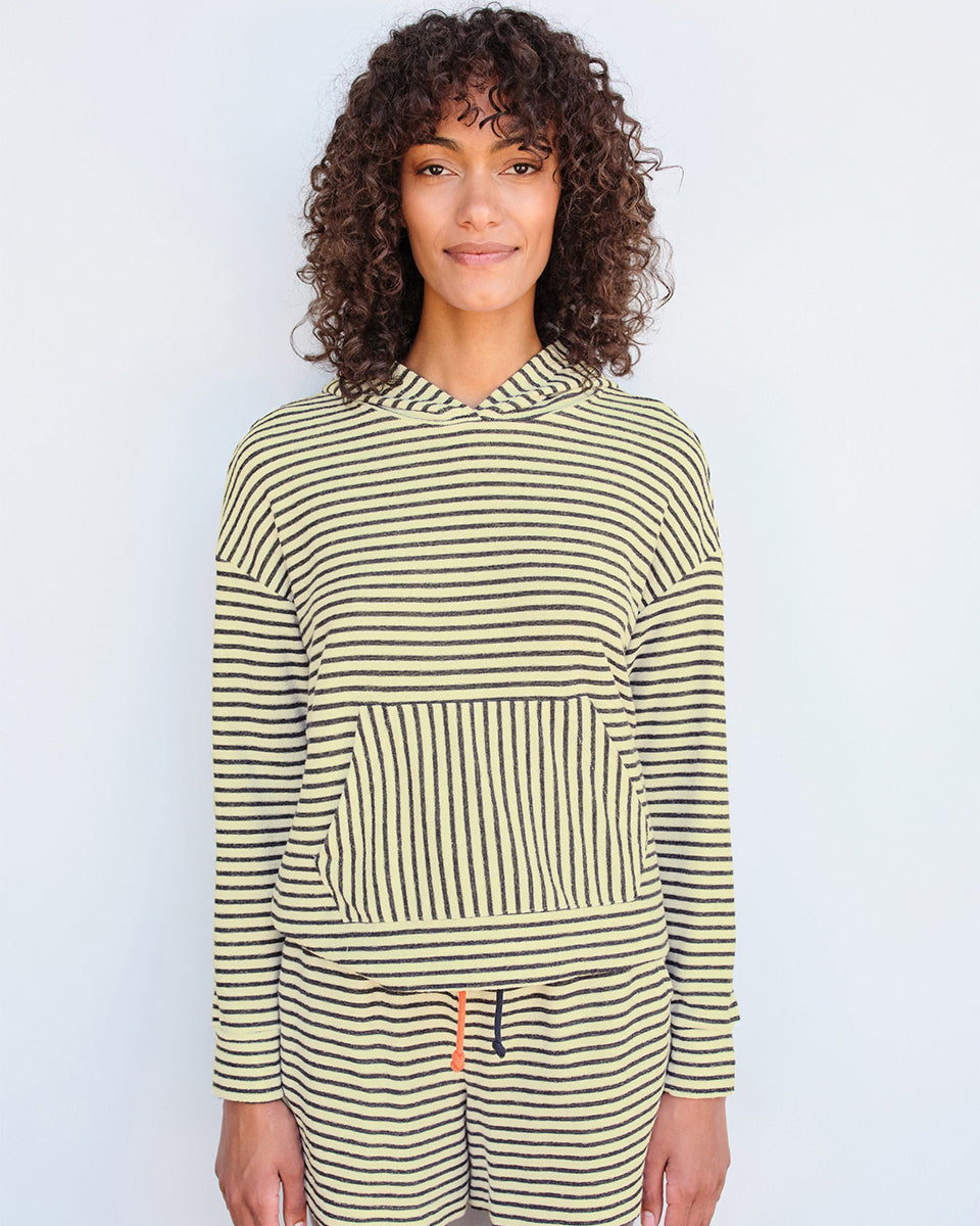 Stripe Crop Hoodie-Sweaters-Sundry-Gold • Sundry-XS-Mercantile Portland