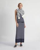 Stripe Responsible Matte Crepe Skirt-Skirts-Lafayette 148-Ink Multi-XS-Mercantile Portland