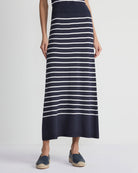 Stripe Responsible Matte Crepe Skirt-Skirts-Lafayette 148-Ink Multi-XS-Mercantile Portland