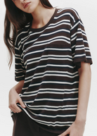 Striped Big Boy Tee-Clothing-TWP-Midnight/ivory/dark chocolate-XS-Mercantile Portland