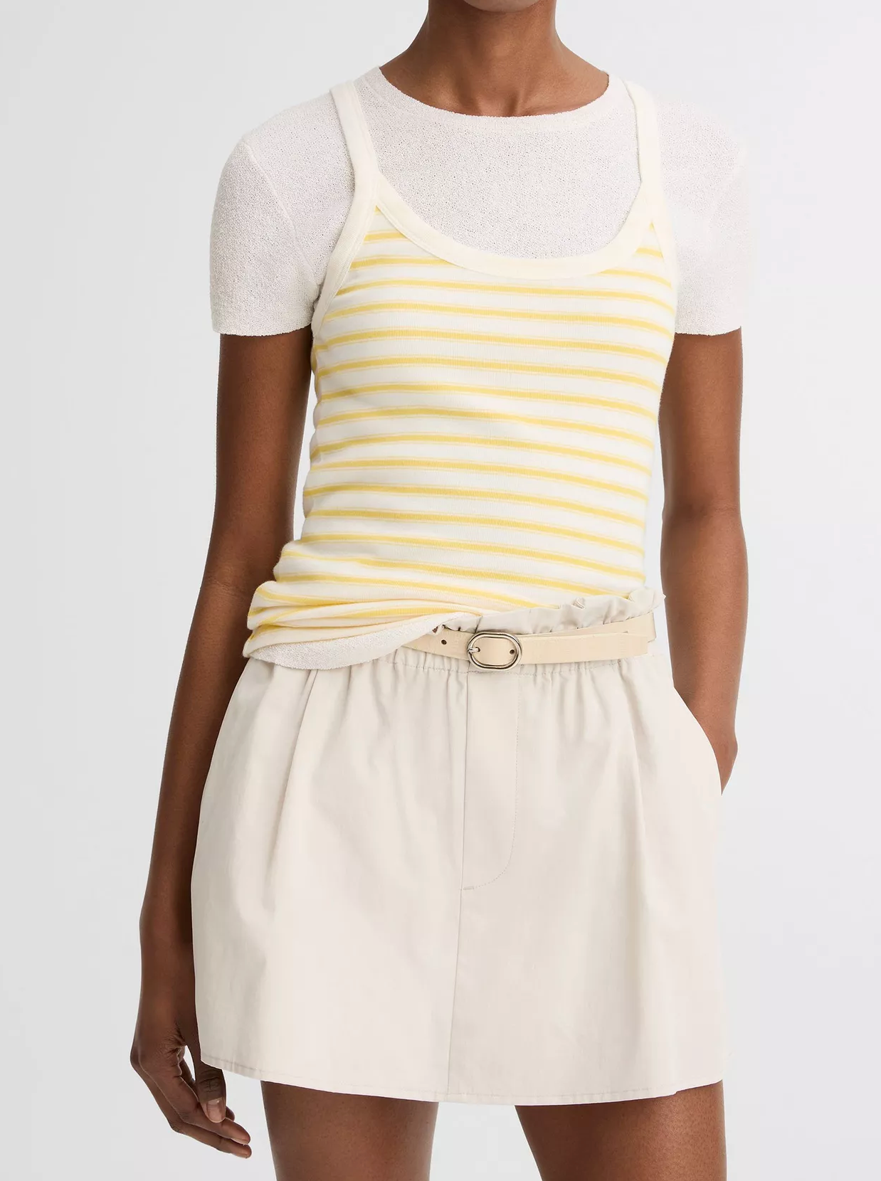 Striped Camisole in Limone Combo-Tops-Vince-Limone Combo-XS-Mercantile Portland