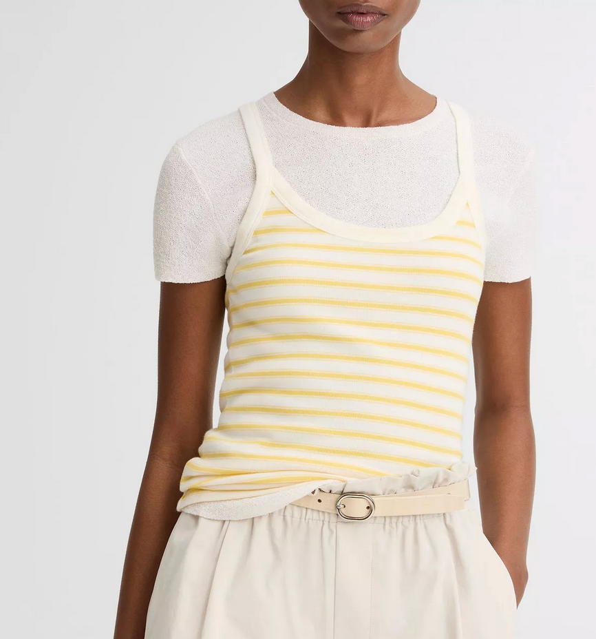Striped Camisole in Limone Combo-Tops-Vince-Limone Combo-XS-Mercantile Portland