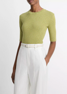 Striped Elbow-Sleeve T-Shirt-Clothing-Vince-Herbaria Combo-XXS-Mercantile Portland