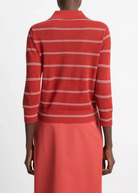 Striped Italian Cotton Piqué Polo Shirt-Clothing-Vince-Coastal Blue/Off White-XXS-Mercantile Portland