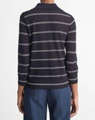 Striped Italian Cotton Piqué Polo Shirt-Clothing-Vince-Coastal Blue/Off White-XXS-Mercantile Portland